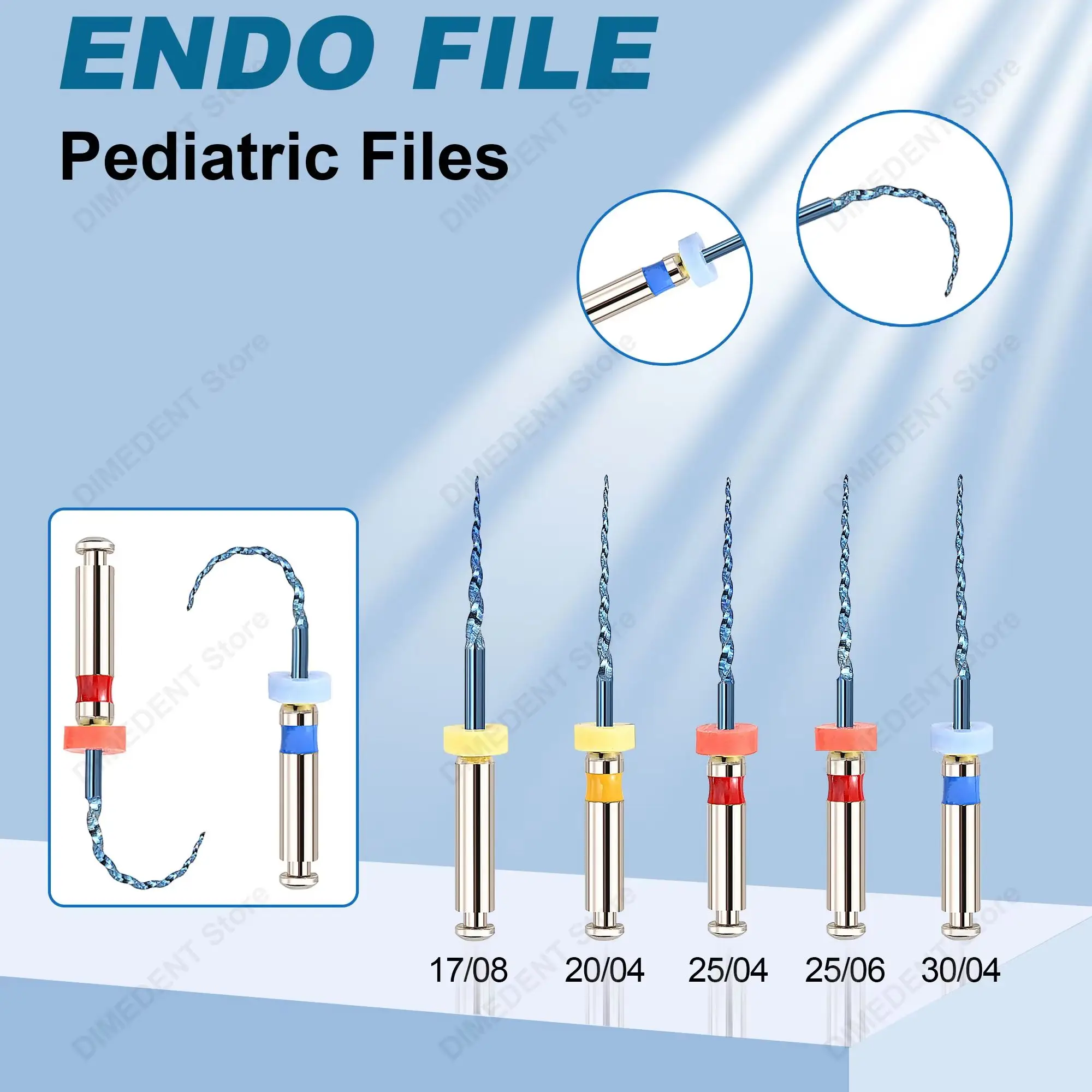 5Pcs/Box Pediatric Endo Files Niti Root Canal File Heat Activated 16MM Dental Rotary Files 04/06 Taper Endodontic File For Kid