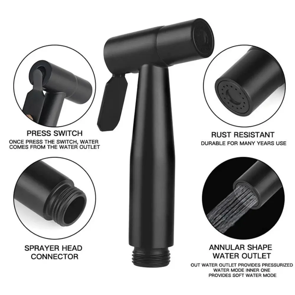 G1/2 Interface Bathroom Showerhead Set High Pressure 1 in 2 Out Two Way Handheld Shower Hand Water Saving One-Key Stop