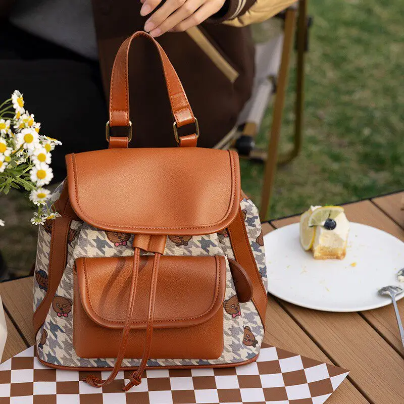 

Universal Studios Minions TIM Bear British Style Canvas Backpack Cute Cartoon School Bag Casual Daypack Travel Rucksack College