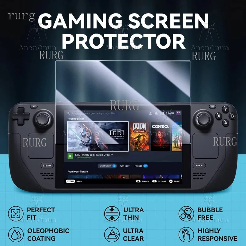 R+ FOR Steam Deck/Steam Deck OLED Tempered Glass Screen Protector, 2.5D Curved Edge, 9H Hardness