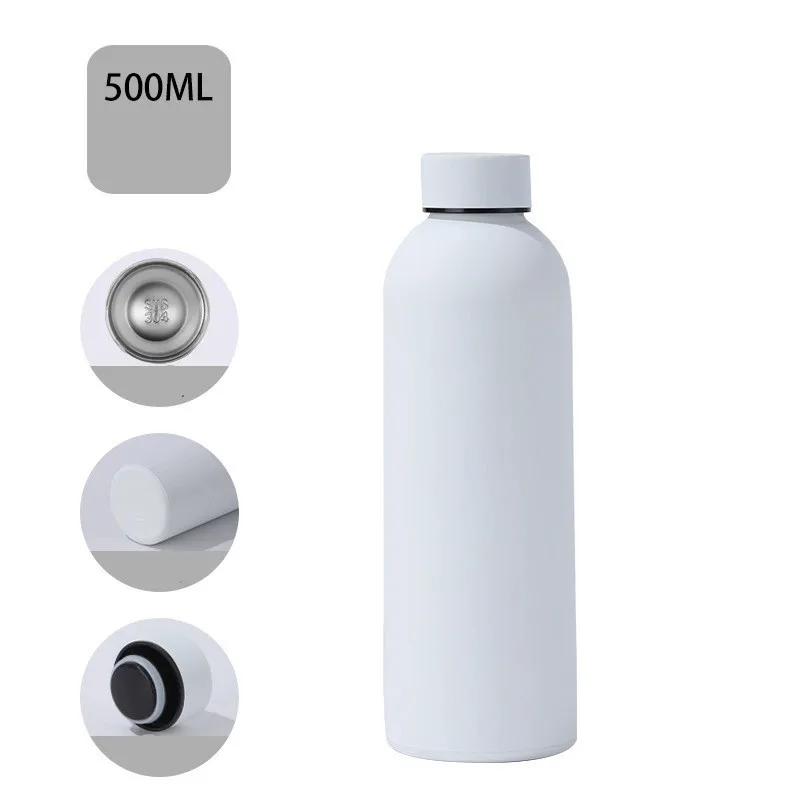 Newest Vacuum Water Bottles 500ML Safety 304 Stainless Steel Sports Leakproof Thermose Students Birth Gift Customized Logo DIY