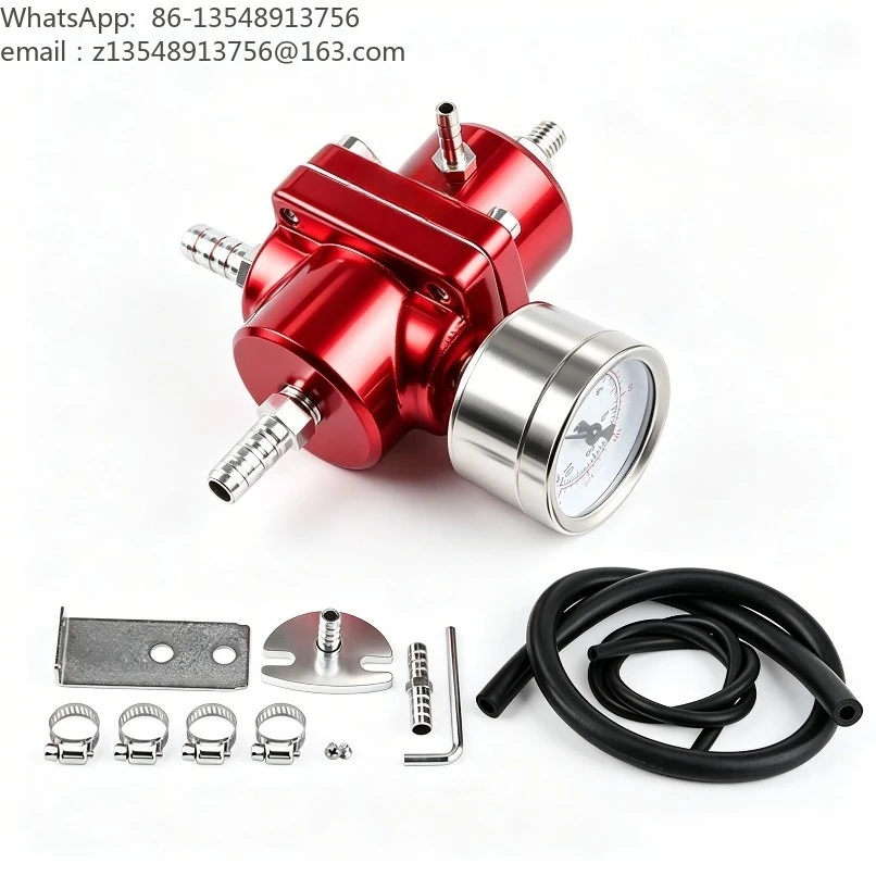 Universal Adjustable Fuel Pressure Regulator with Gauge Car Modification Auto Part
