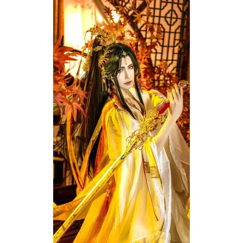 Небесные чиновники Bless The Crown Prince Joy God Xie Lian Cos Feather Que Peacock Косплей Костюм Хан Фу Хэллоуин Cos Han