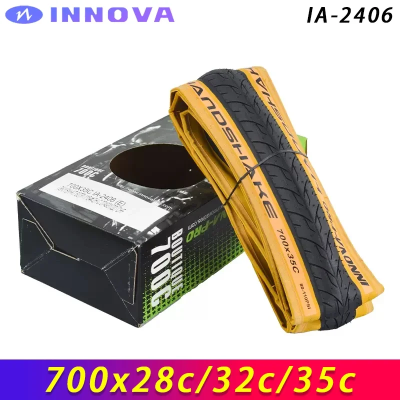 

INNOVA PRO IA-2406 700x2 8c/32c/35c, складные противоскользящие шины с желтым краем для дорожного велосипеда, городских туристических велосипедов, велосипедные запчасти