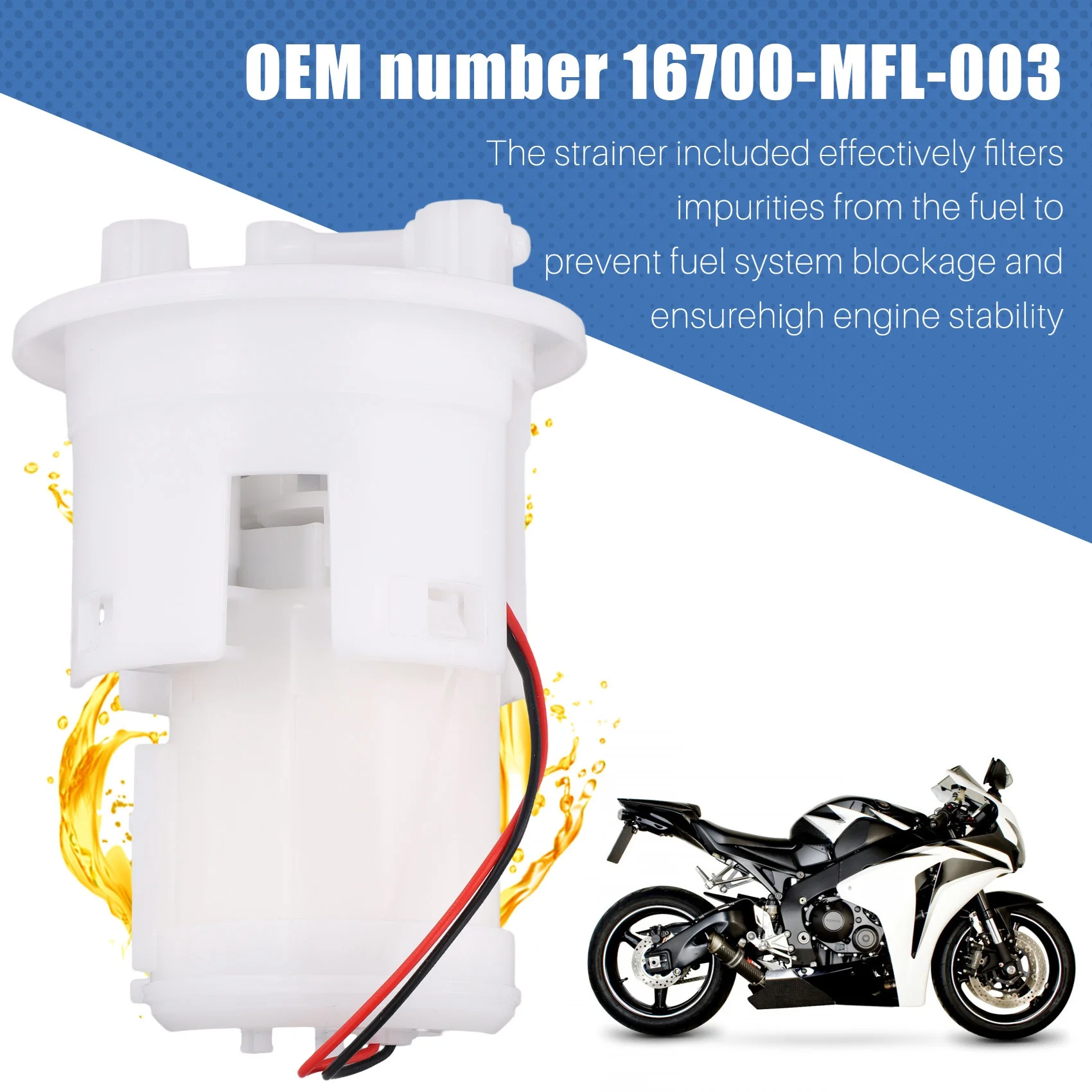 

Запасная часть топливного насоса мотоцикла в сборе-для Honda CBR1000RR 2008-2011 CBR600RR 16700-MFL-003 Установочный комплект-AD39