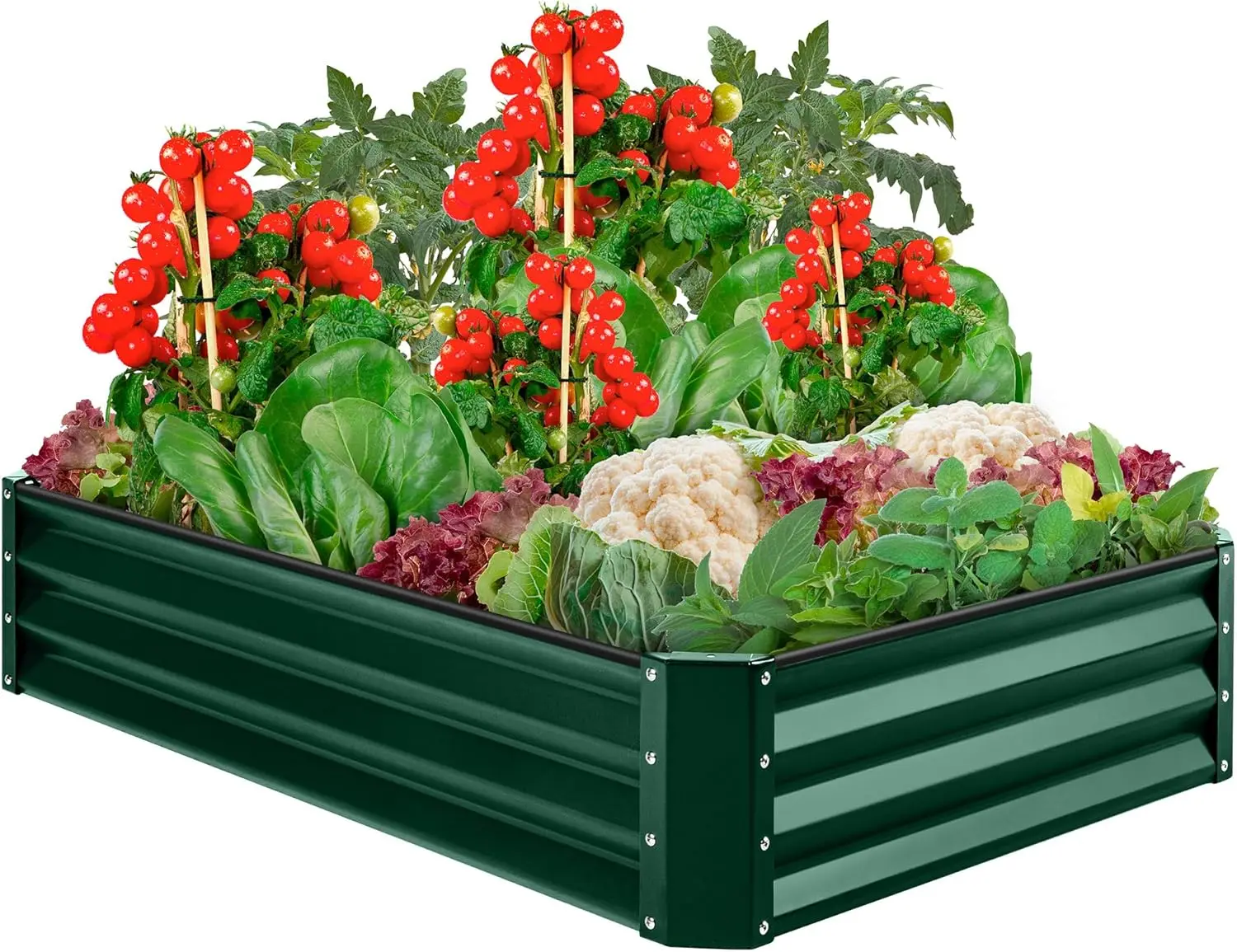 

6x3x1ft Outdoor Metal Raised Garden Bed Box Vegetable Planter for Vegetables, Flowers, Herbs, and Succulents - Dark Green