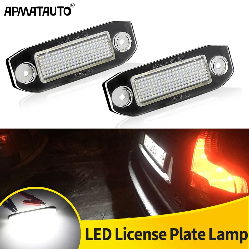 

2PCS LED Car license plate light white light for Volvo S40 S60 S80 04-2015 XC70 XC60 S60 C70 V50 XC70 V70 White Accessories