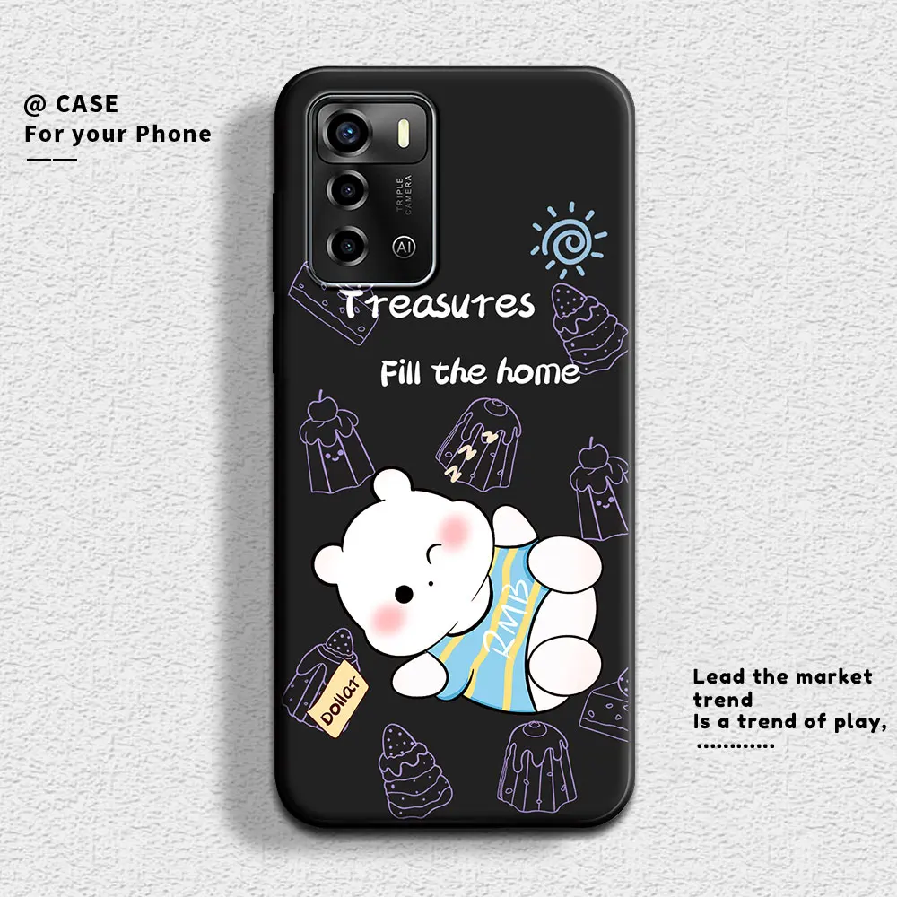 For ZTE Blade A72 4G 5G A72S Case Cute Panda Soft Silicone Couple Phone Case For ZTE A72S A 72 Protect Shockproof Cartoon Cover