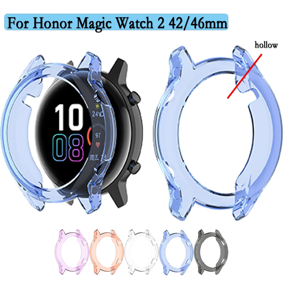 Soft TPU Cover Case For Honor Magic Watch 2 42/46mm Hollow Protector Shell Coverage Soft Watch Protection Accessories