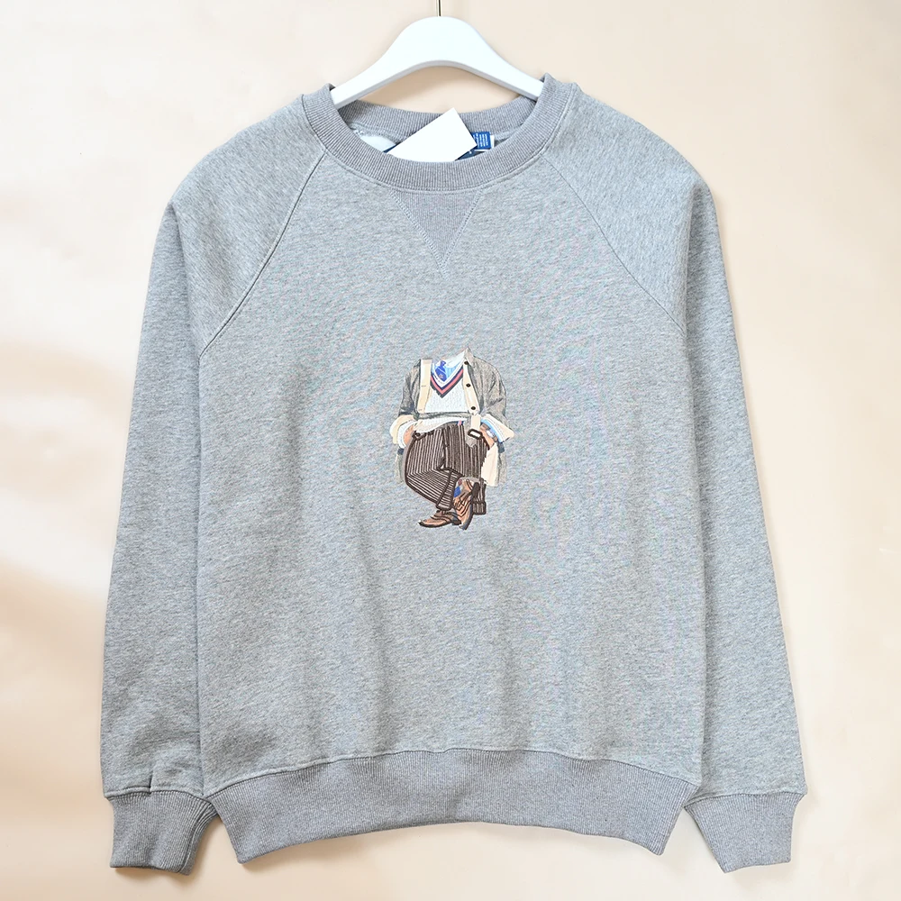 

Winter New Style Long Sleeve Embroidered Cartoon Pattern Fleece round Neck Casual Sweatshirt Comfortable Warm Couple Hoodie