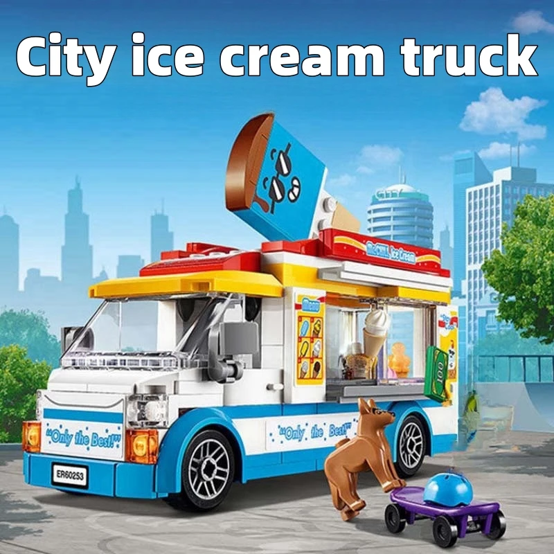 Ice Cream Truck Building Blocks City Series Toys Boys Assembling Toys Children's Gifts