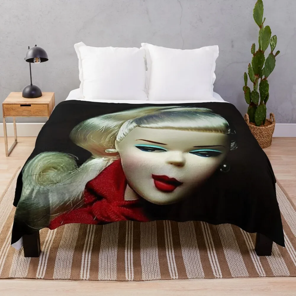 60s digital art diva doll vintage print mask poster mysticladyart Throw Blanket Tourist Soft blankets and throws Blankets