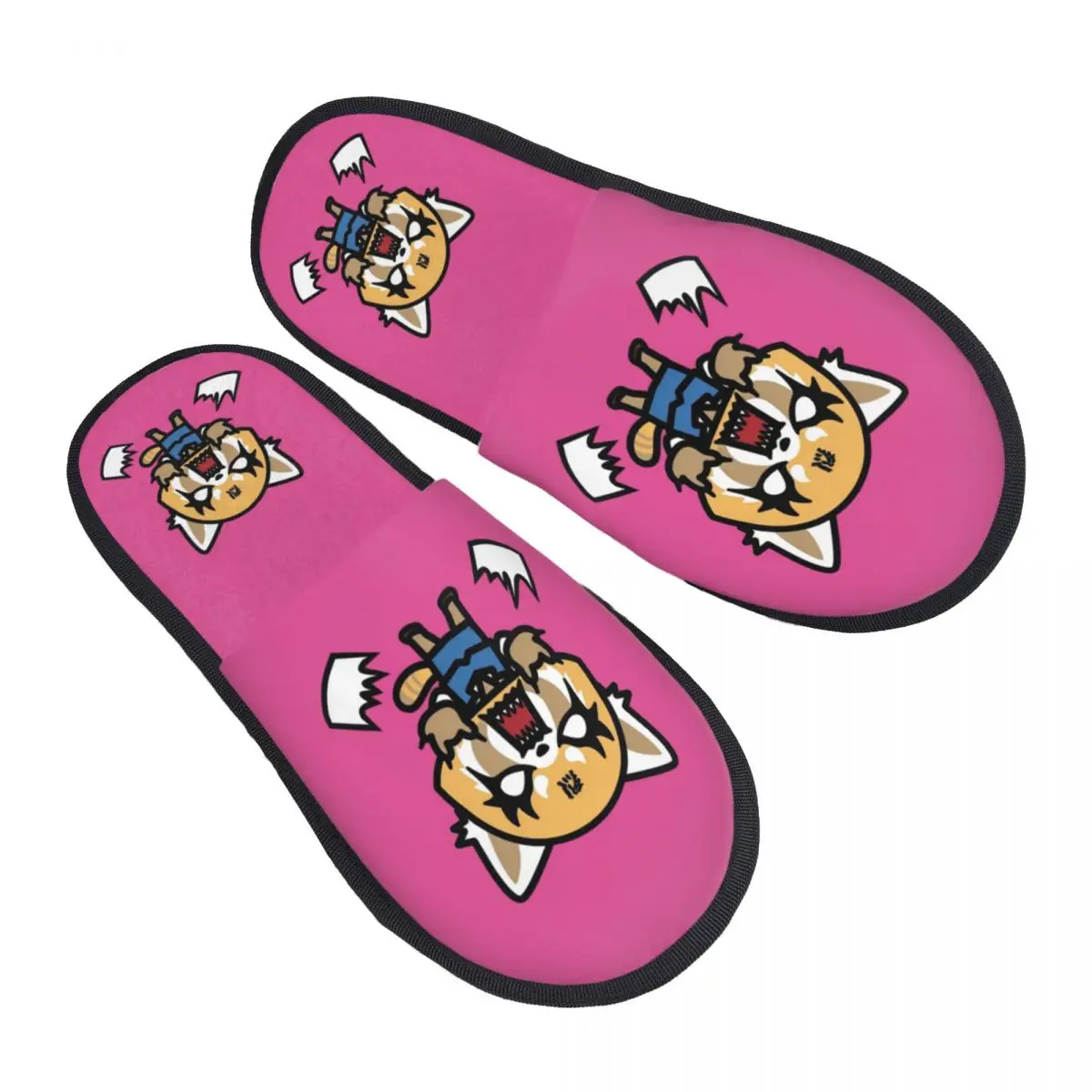 

Пользовательские агрессивные тапочки из пены с эффектом памяти Retsuko, женские удобные теплые домашние тапочки с анимацией