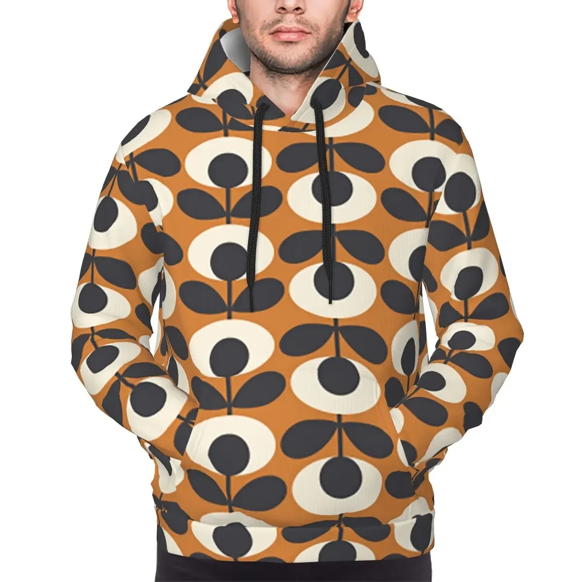 Orla Kiely Flowers Abstract 1 Hoodies Hip Hop Pullover Autumn Winter Men Women Sweatshirts Long Sleeve Tops