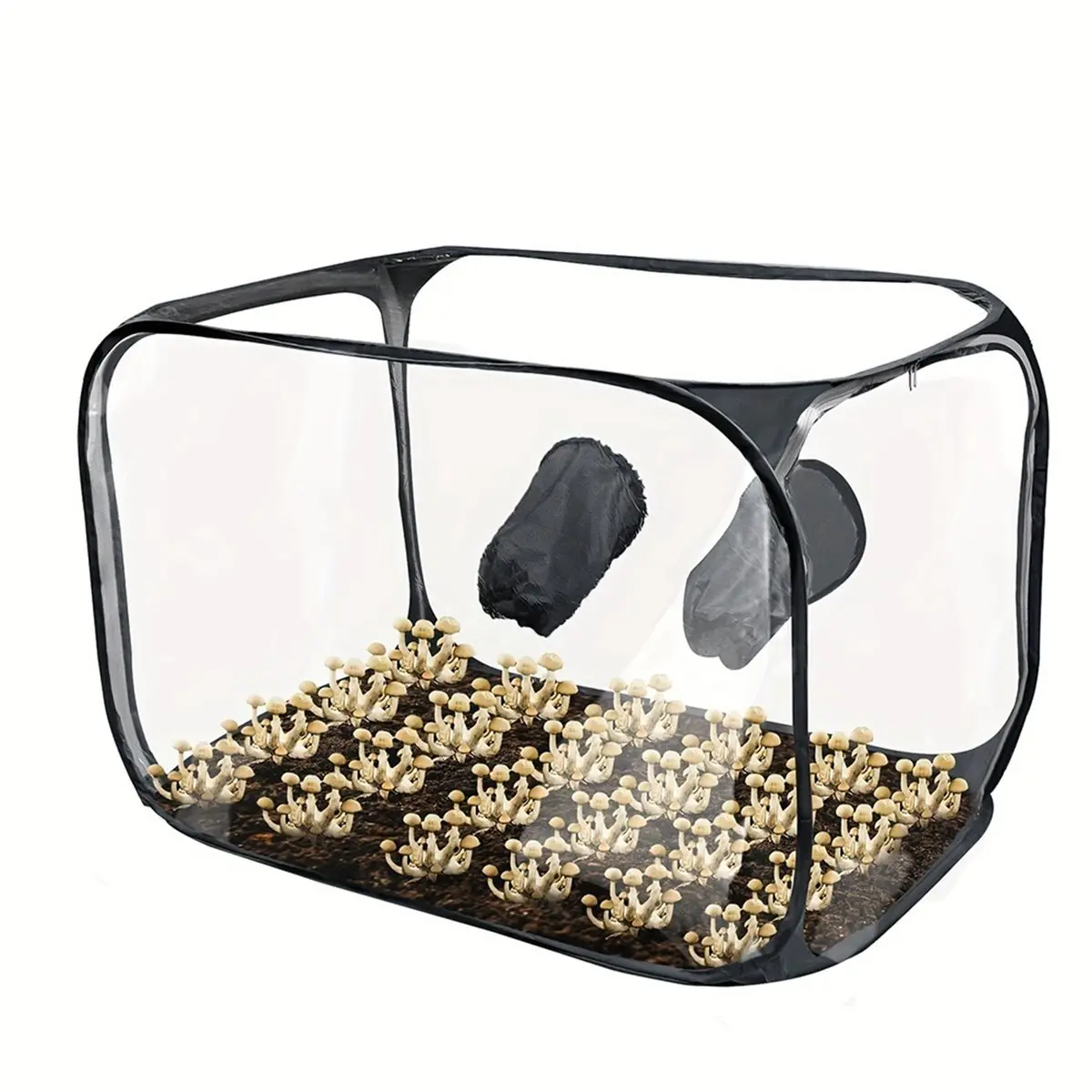 AA25 Portable Mushroom Growing Still Air Box, Foldable Up Mushroom Grow Tent Container Bouncing Mushroom Cultivation Tent A