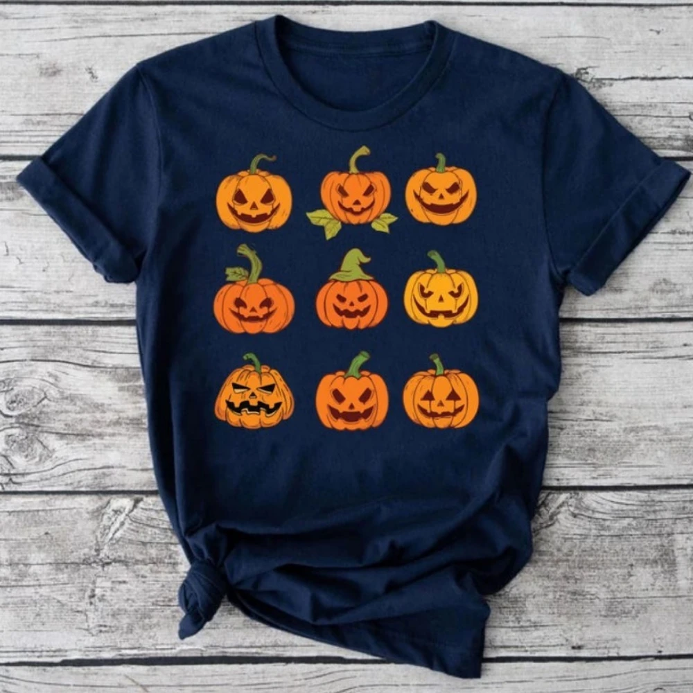 Sorcière effrayant citrouille Halloween T-shirt dames drôle Halloween chemise tête de citrouille motif imprimé T-shirt femmes hommes t-shirt décontracté hauts