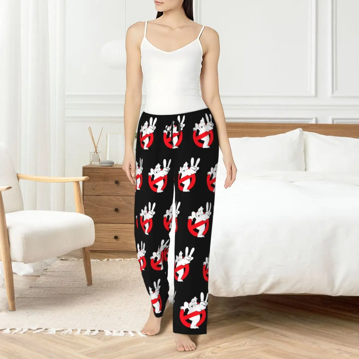 

Custom G-Ghostbusters Pajama Pants for Women Adventure film Lounge Sleep Stretch Sleepwear Bottoms with Pockets