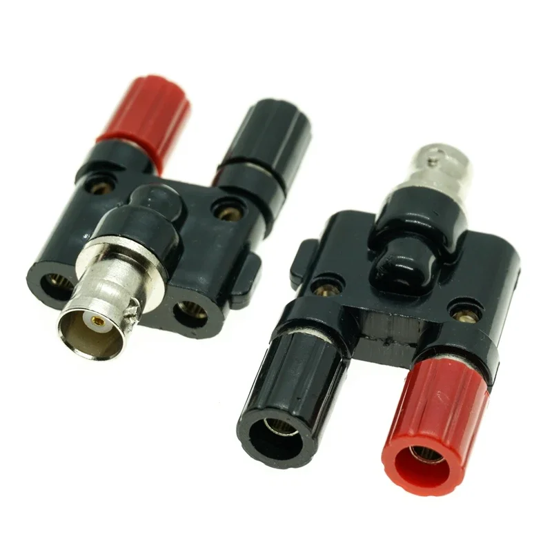 BNC Male Female to Two Dual 4mm Banana Male Female Jack Plug Coaxial Coax Jack Splitter Connector RF Adapter 50ohm