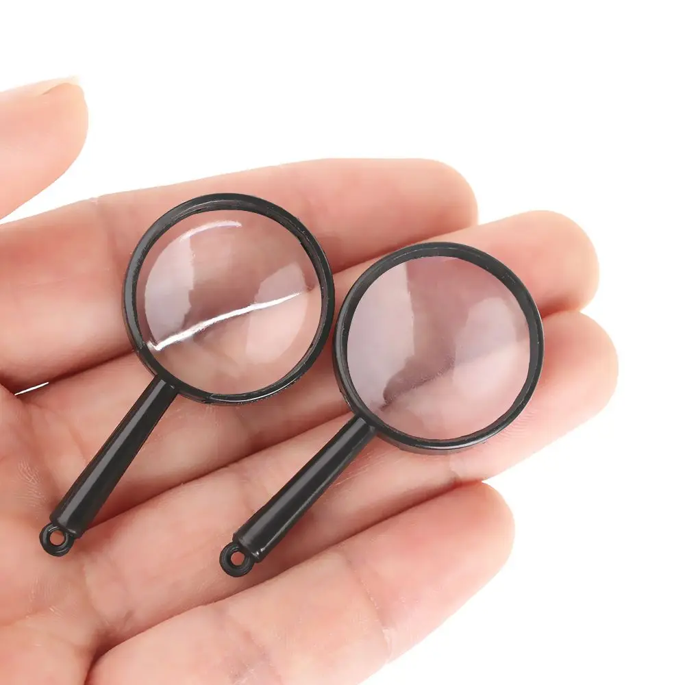 1/5/10pcs Mini Pocket Educational Tool 25mm Reading Glass Lens Hand Held Magnifier  5X Magnifying Jewelry Loupe