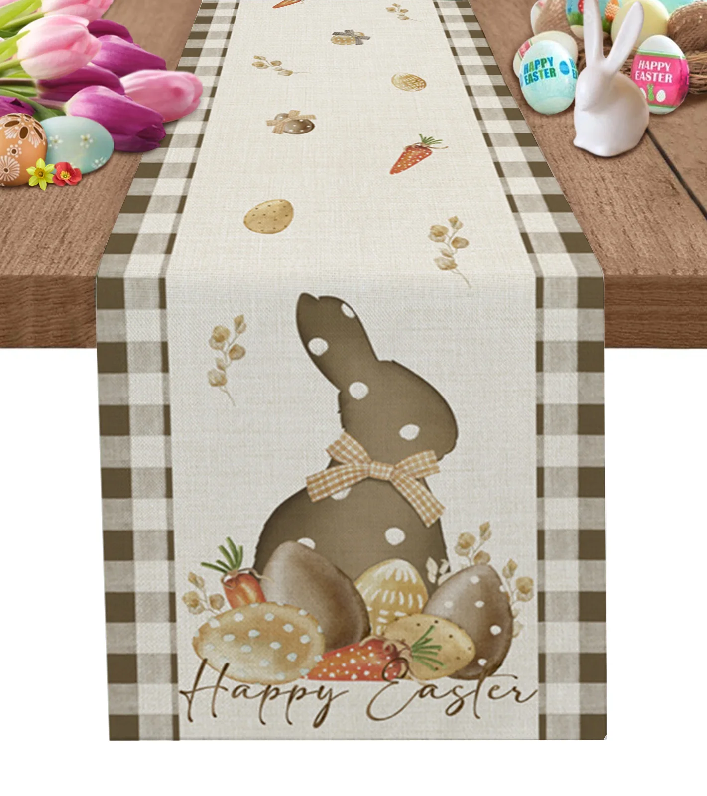 

Easter Eucalyptus Eggs Rabbit Polka Dot Table Runner Decoration Home Decor Dinner Table Decoration Table Decor