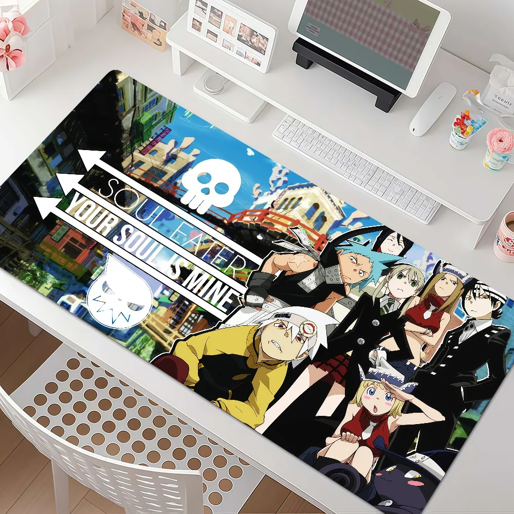 Anime S-Soul E-Eater Mouse Pad Anti Slip Rubber Edge Locked Thickened Laptop Gaming Desk Mat