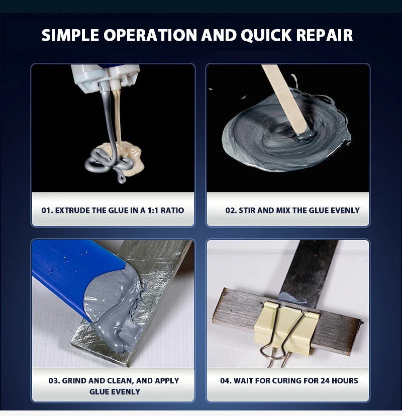 Tertell Fonderia Colla AB Colla Agente di Riparazione In Acciaio Inox Perdita di Alluminio di Rame Impermeabile Collegare Metallo Ghisa Colla