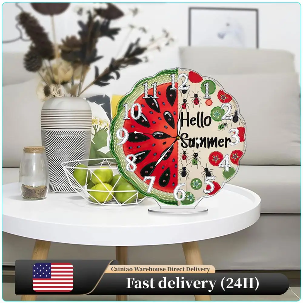 

Acrylic Special Shape Summer Watermelon Diamond Art Clock Ornaments Kit