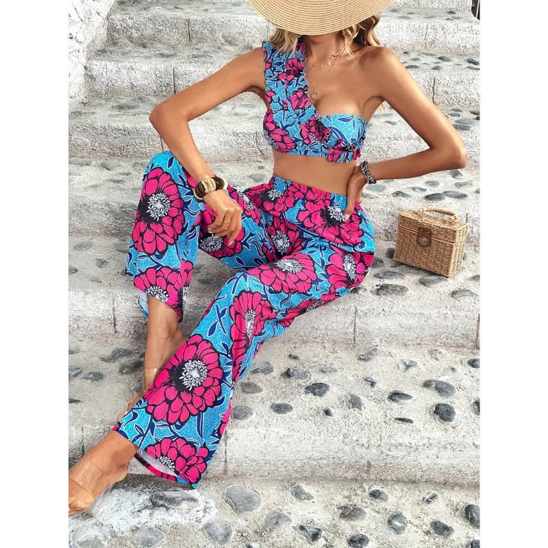 2024New Trousers Push up Bikini Sexy High WaistbikiniSplit Three Piece Swimsuit Women Wholesale Chiffon