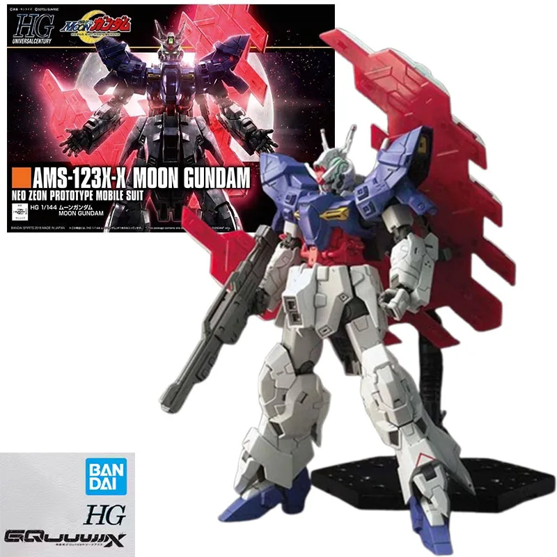 

Bandai Spot HGUC 215 1/144 Moon Gundam AMS-123X-X Anime Character Action Assembly Model Toy for Boys Collection Gift