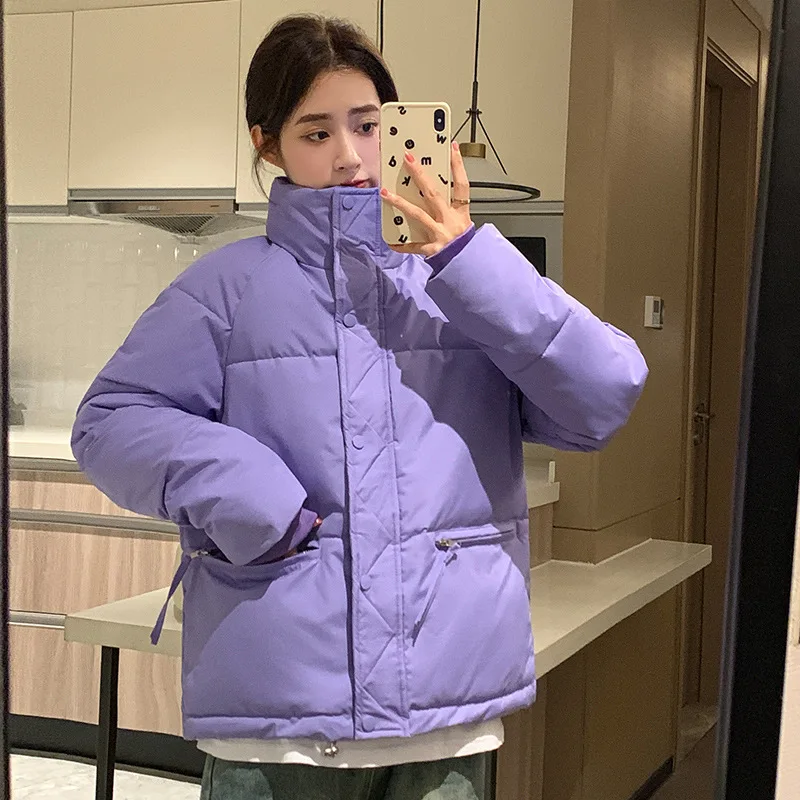 レディース冬用ダウンコットンジャケット 2025年冬新作 レディースパーカーコート 韓国風ルーズプラスサイズ パンコート 暖かい厚手ジャケット アウター