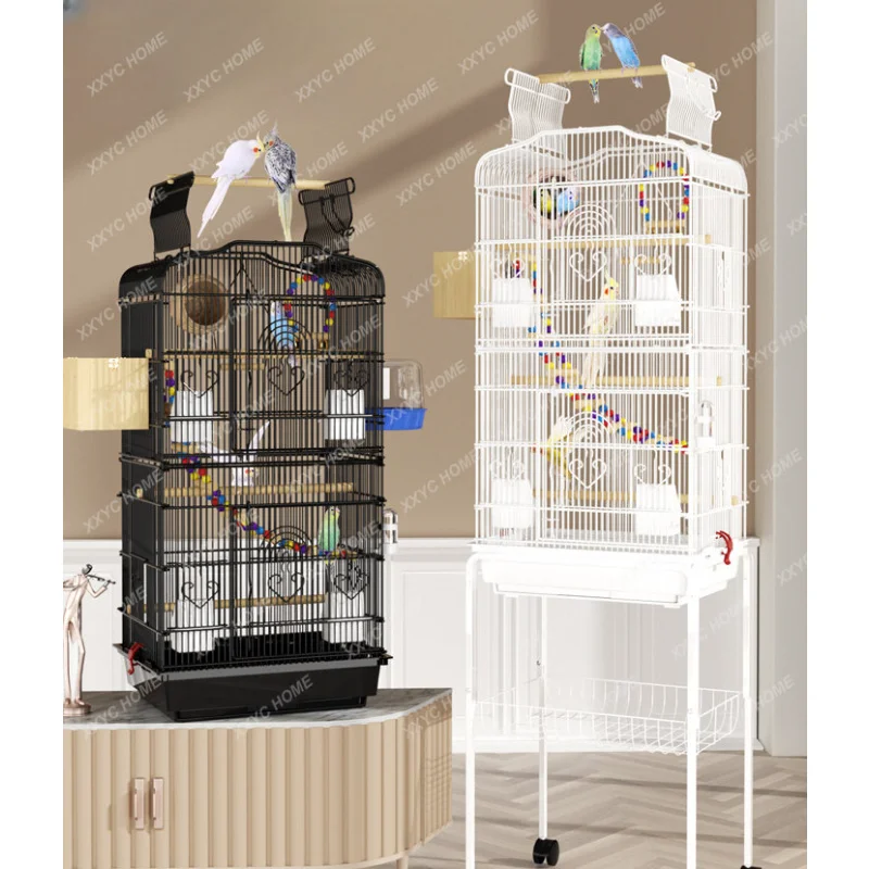 

European-Style Large Bird Cage Parrot Cage Tiger Skin Peony Xuanfeng Special Oversized Luxury Villa Breeding Cage cat house