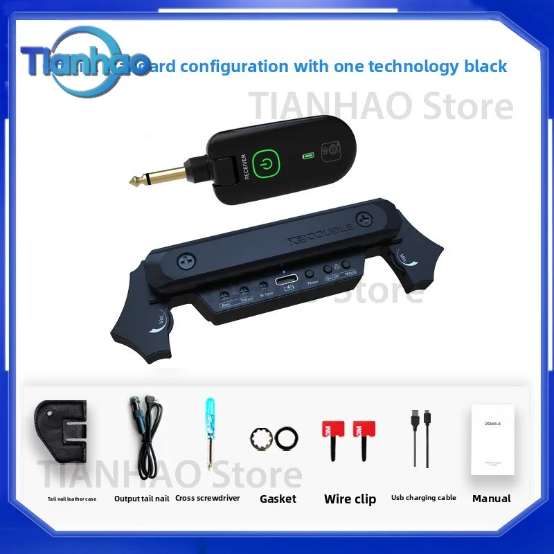 Wireless Guitar Pickup for Electric Guitar No Drilling Required Portable Speaker Compatible with All Guitars