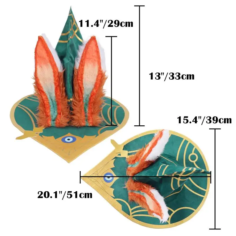 DAZCOS Aurora lapin Cosplay chapeau Costume jeu lapin Cosplay chapeau avec deux oreilles de lapin accessoire de déguisement pour la fête d'halloween