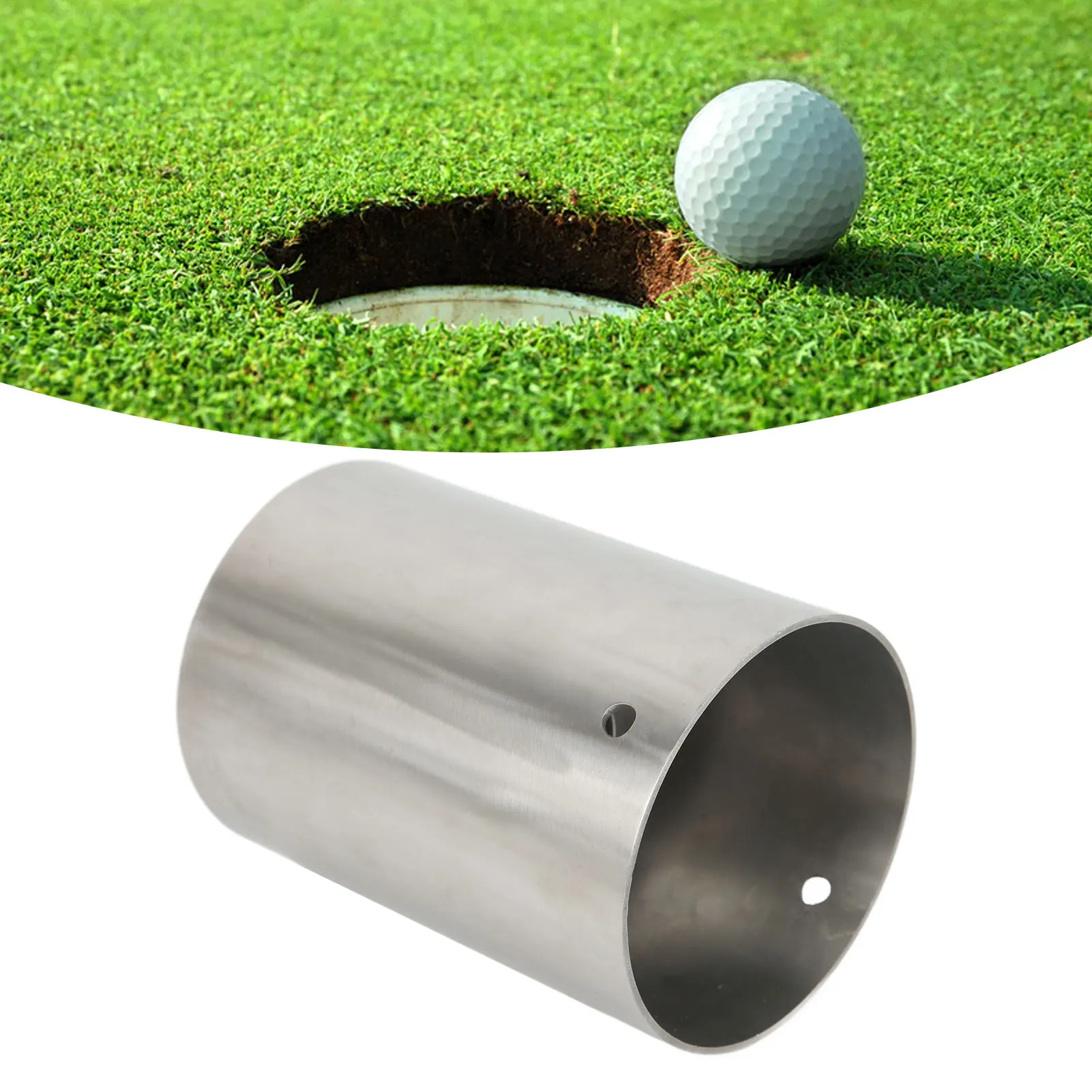 

ZK20 Golf Green Hole Cup Stainless Steel with Bottom Drain Hole Golf Accessories for Practical Outdoor Golf Supplies