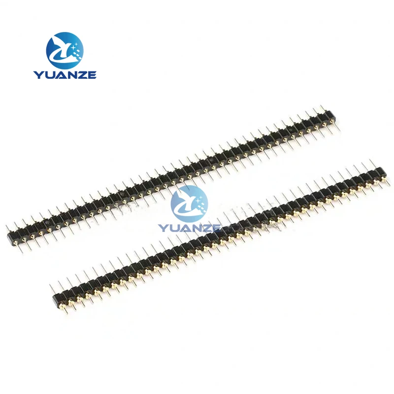 5PCS 2.54MM Connector Round Hole Female Head Row Needles 1*40 Round the Needle Male Head 1x40P Gold Plated Single Row