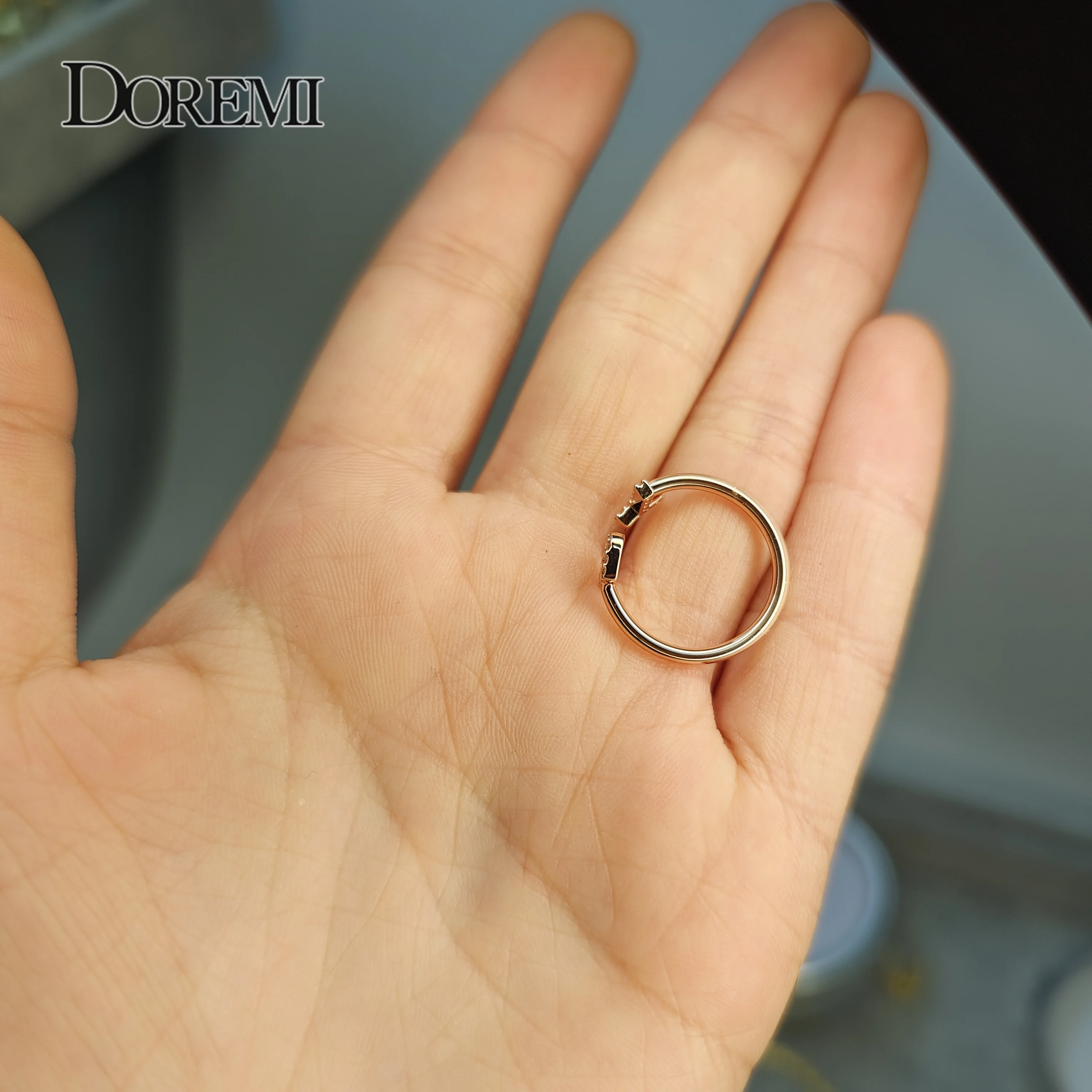 

DOREMI для женщин ювелирные изделия ручной работы для подарков открытое кольцо на заказ буквы циркон камень геометрические буквы мода Rin