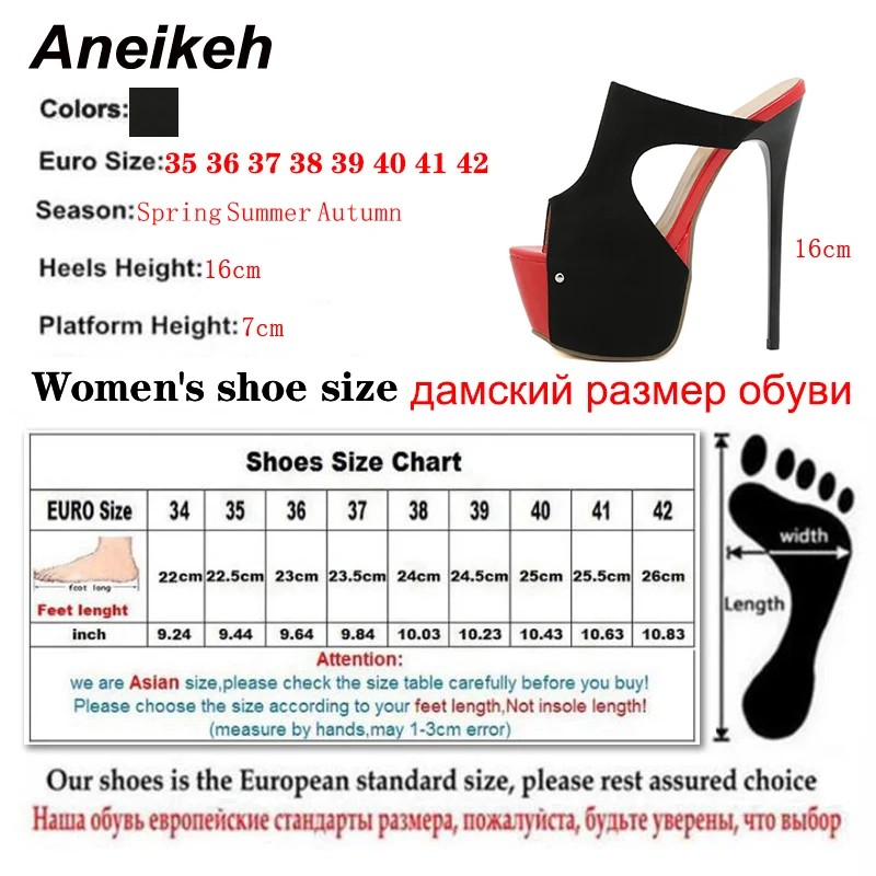 Aneikeh Sexy Platform Mixed Colors Super High Heel Sandals Women\'s Summer Ladies Nightclub Party Fashion Wedding Shoes Mules