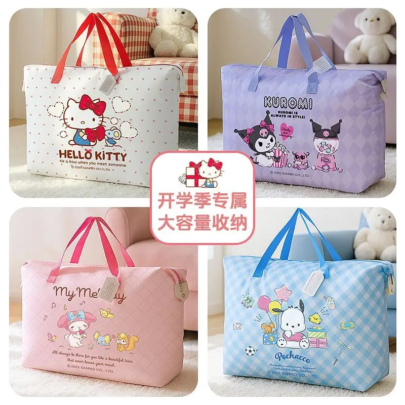 

Sanrio Hello Kitty cartoon cute storage bag creative kawaii luggage quilt Oxford cloth large capacity packing bag gift wholesale