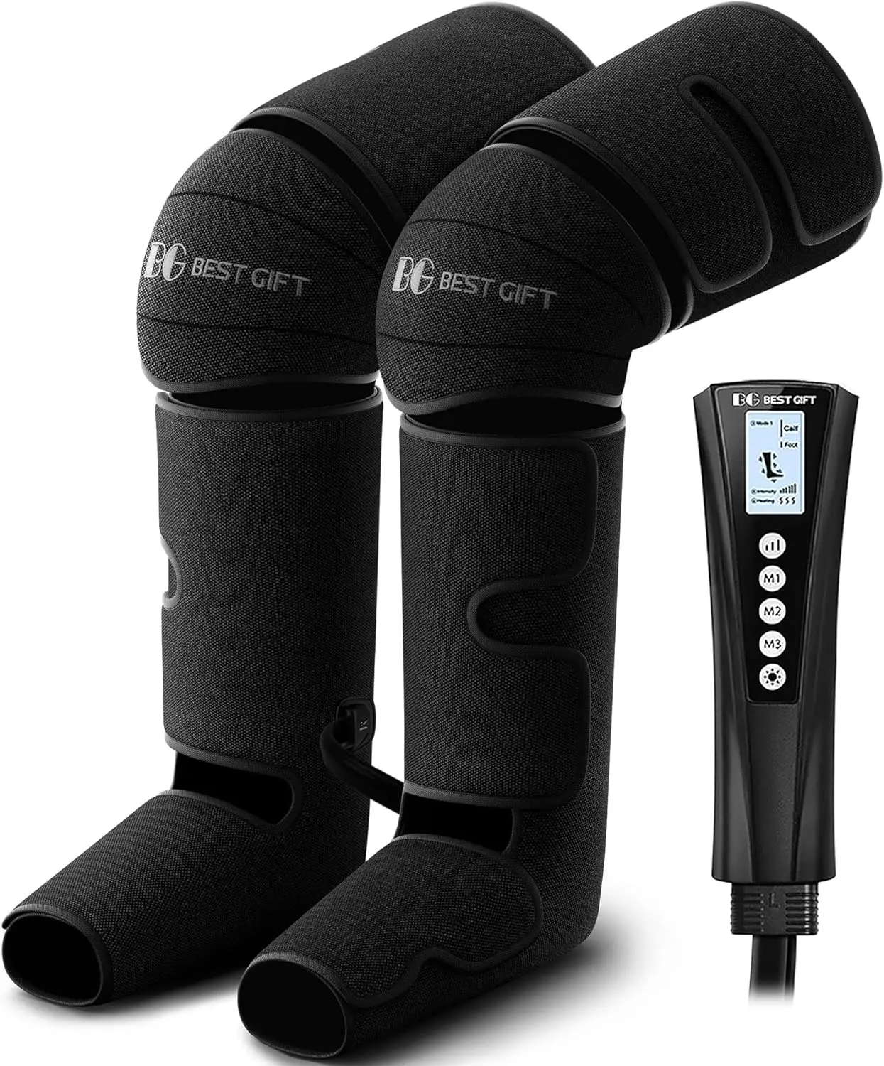 

Air Compression Leg Massager with Heat Therapy for Foot, Leg, Knee Pain Relief and Relaxation