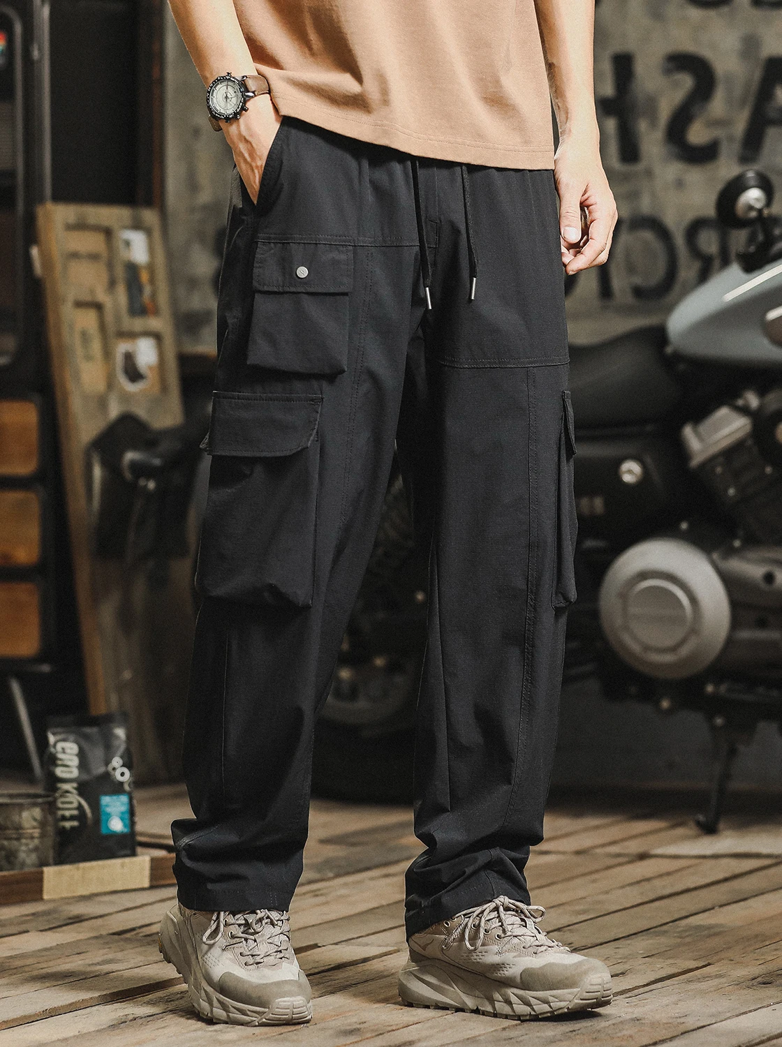 

Ice Silk Men's Summer Thin Breathable Loose Straight Casual American Sle Outdoor Sports Qui Dry Workwear Pants