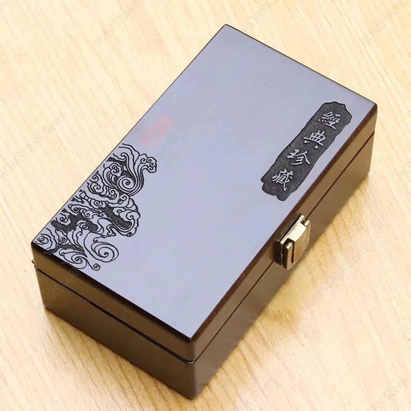Wooden Composite Jade Gift Box High‑End Embossed Storage Case ForJade Pendant Plaque Collectible Certificate Packaging Container