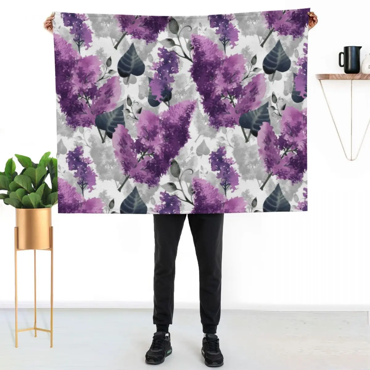 Lilac Throw Blanket halloween for babies Cute Plaid Loose Sofa Throw Thermal Blankets