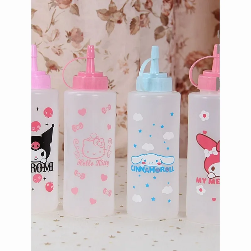 Dibujos animados anime CinnamorollKuromiMy melodyHello Kitty mermelada de tomate aderezo para ensalada botella para apretar olla de aceite para el hogar cocina al por mayor