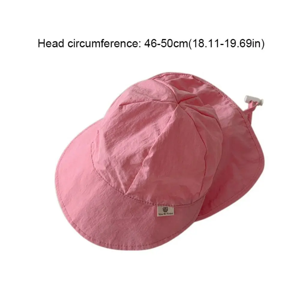 Effen kleur Kinderen Zonnehoed Nek Oor Cover Brede Rand Strandpet voor kinderen UV-bescherming Flap Cap Zonnebrandcrème Emmerhoed Peuter