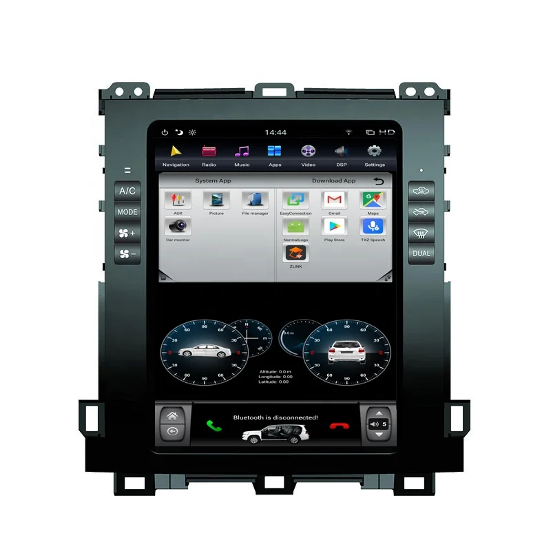 Pantalla Vertical de 10,4 pulgadas, reproductor Multimedia para coche Android de 4 + 64GB, Radio, navegación GPS para Toyota Prado 120 2002-2009 con Carplay DSP