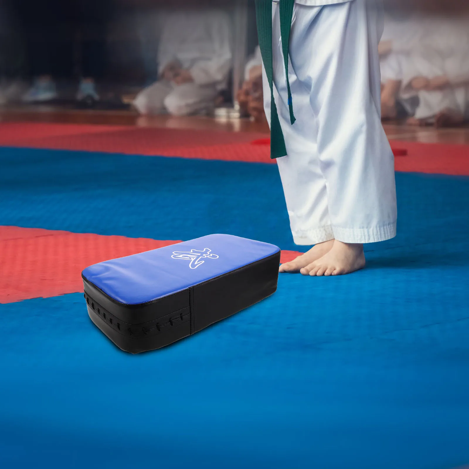 

1pc Taekwondo Kick Pad Blue Thickened Pu Martial Arts Training Gear For Boxing Karate Mma Sparring Gym Equipment Kids Adults