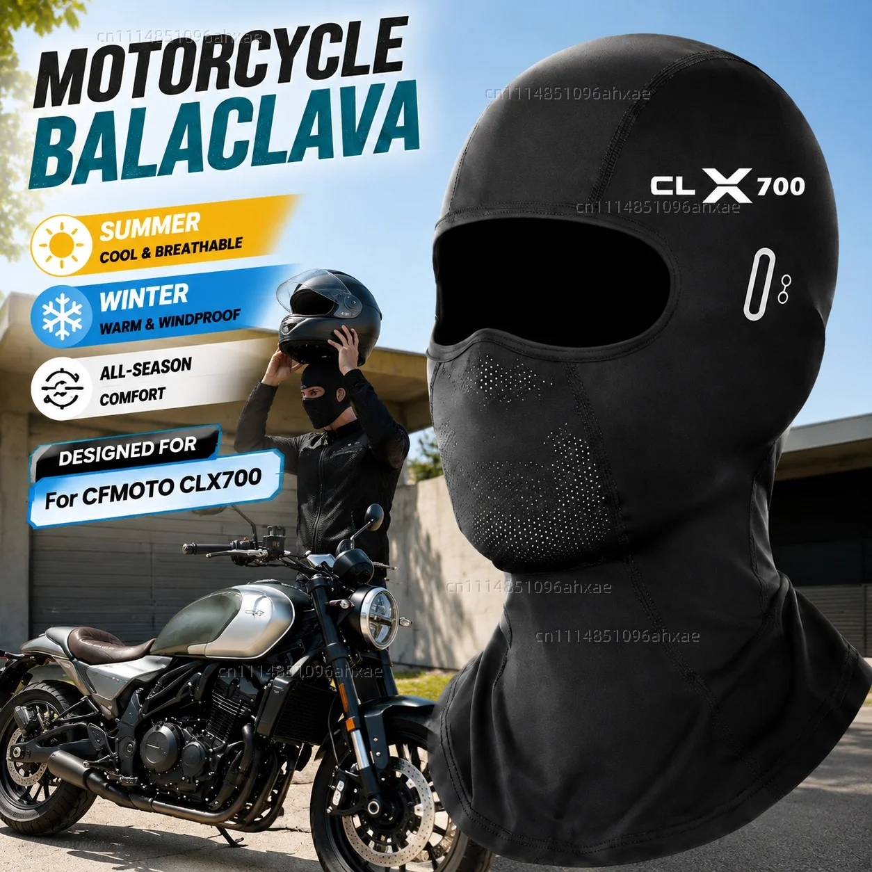 For CFMOTO CLX700 700CLX 700 CLX Sport Heritage 2021-2026 Motorcycle Balaclava Summer Glasses Face Breathable Hole Winter Warm