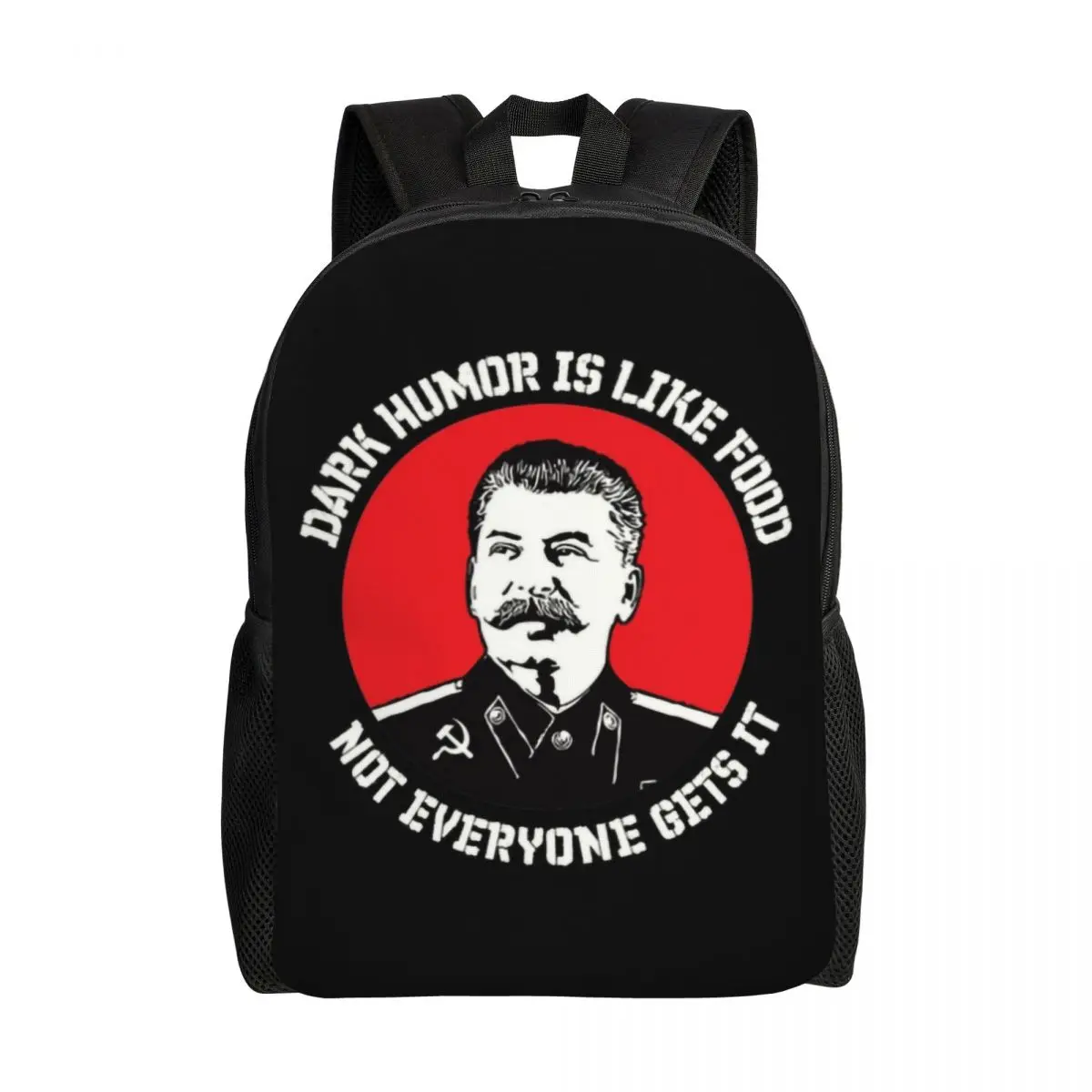 

Joseph Stalin USSR Russia Laptop Backpack Women Men Basic Bookbag for College School Students Dark Humor is Like Food Bag