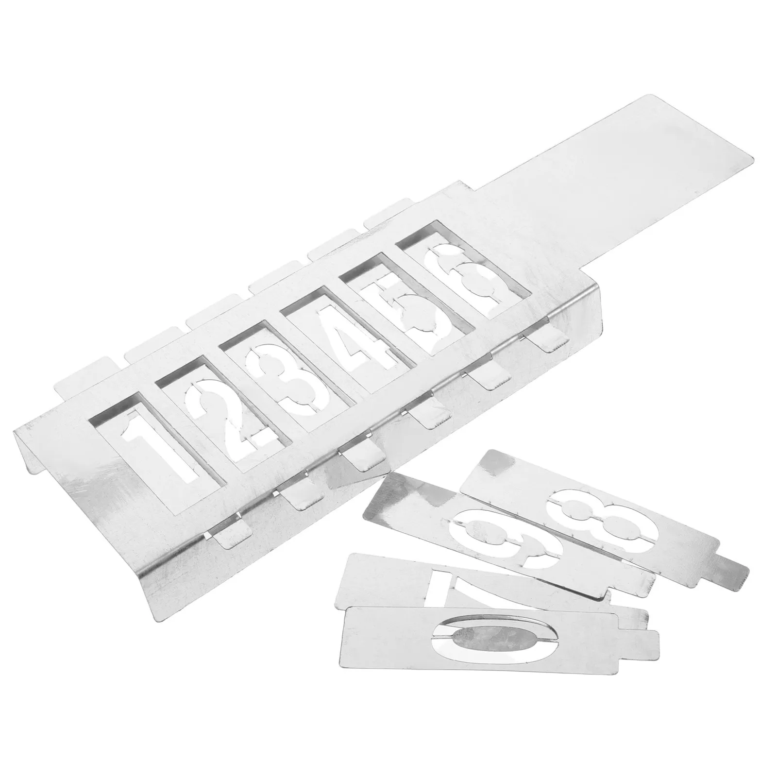 1Set Metal Number Stencils Hollow Reusable Spray Painting Templates for Digital DIY Mailbox Wall Wood Sign Craft Painting Tools