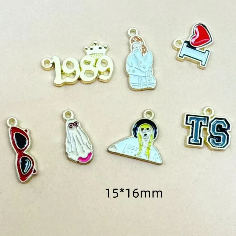 10pcs Cartoon Charm for Jewelry Accessories Diy Making Earring Bracelet Keychain Pendant Craft Supplies Alloy Metal Gold Plated